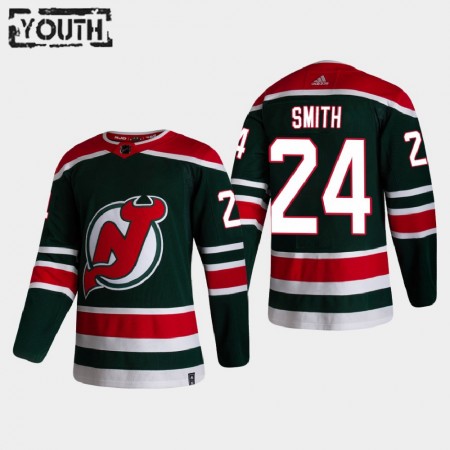 New Jersey Devils Ty Smith 24 2020-21 Reverse Retro Authentic Shirt - Kinderen
